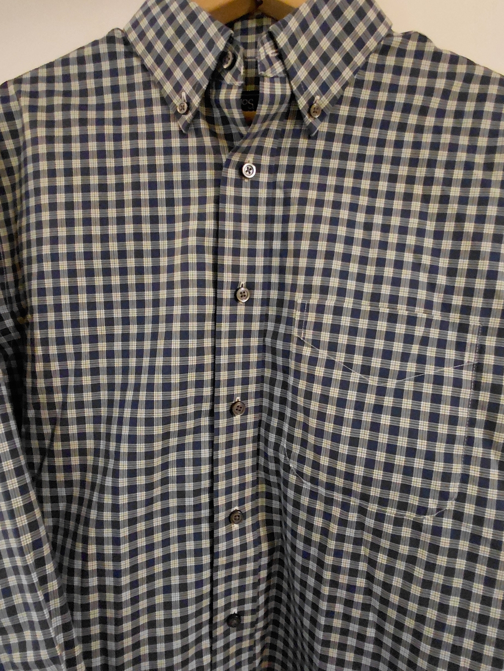 Jos. A. Bank Traveler Collection Men’s Long Sleeve Blue Plaid Shirt M